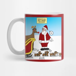 A Wiener Dog Sleigh Mug